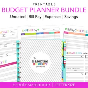 BUDGET Planner Inserts / Printable PDF / Binder, Template, Book / Tracker, Money, Bill Pay, Finance / Expense, BIG Happy Planner