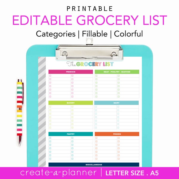 Printable A5 Shopping List Etsy