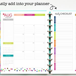 Task Tracker Weekly Checklist Half Sheet, Printable Planner Insert, Cleaning Schedule, letter size also fits Big Happy Planner image 5