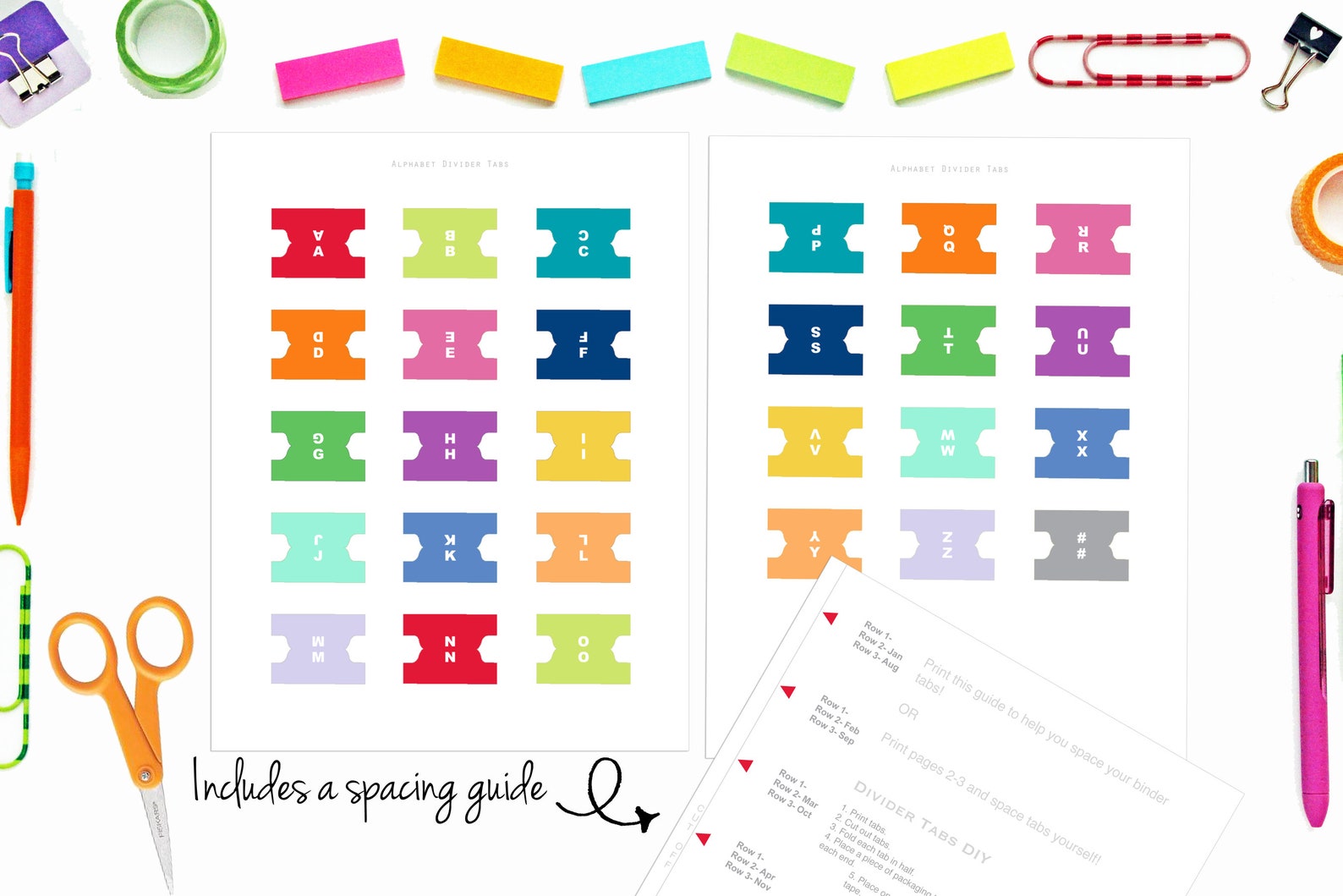 Printable Alphabet Divider Tabs For Address Book Or Planner Etsy