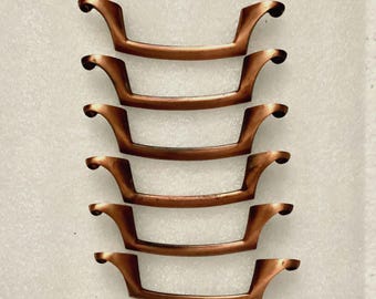 3 inch CTC set of 6 Copper Drawer Faux Drop Pulls Vintage Amerock 474