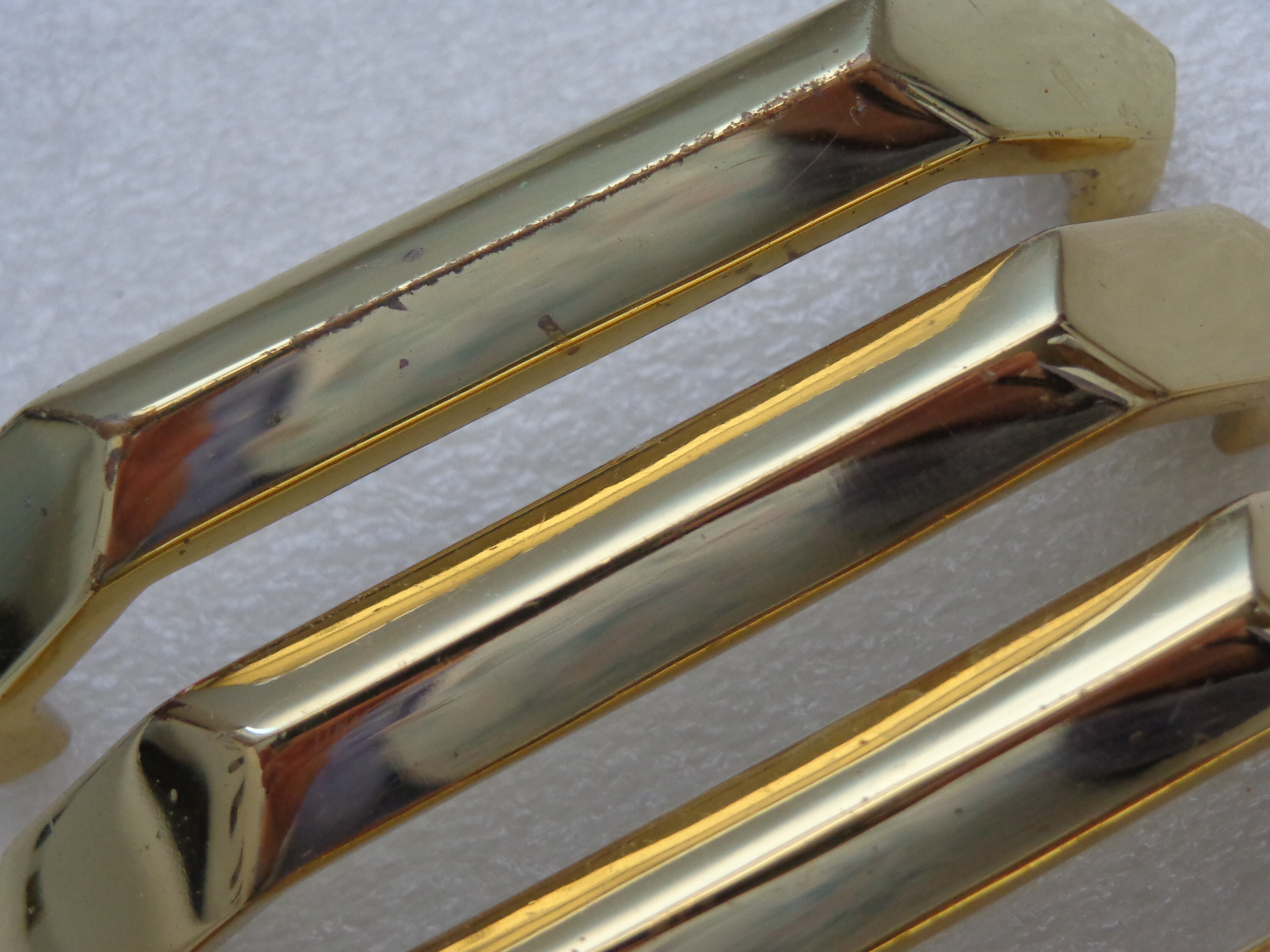 Gold Brass Modern Handles Pulls 3 in Centers 5 Sleek - Etsy UK