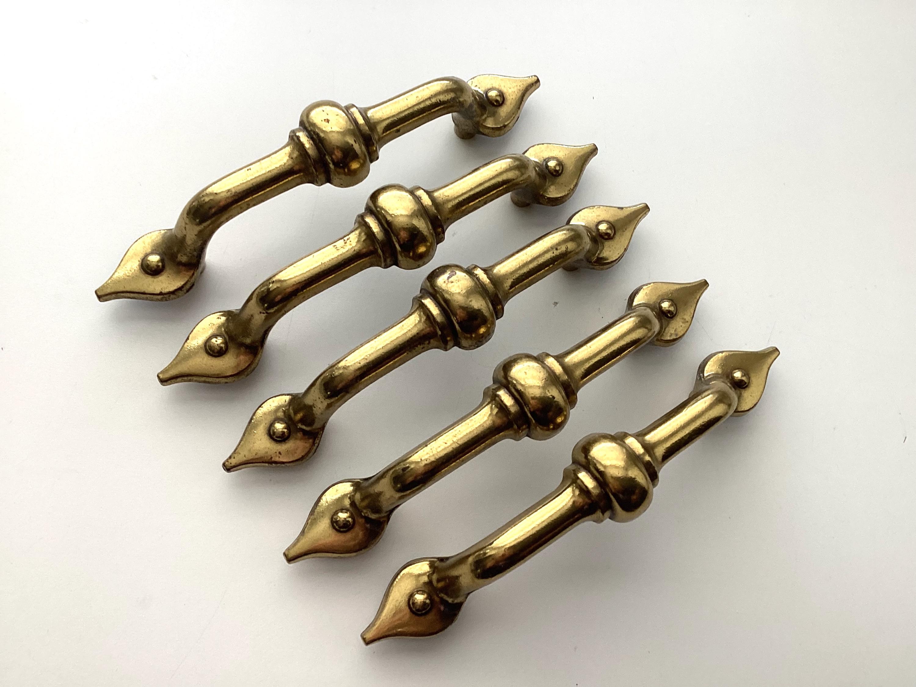 Antique Brass Drawer Pulls 3 Inch Ctc Vintage KBC 16423 Hardware Set of ...