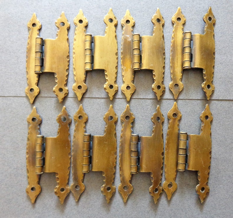 Antique Brass H Style Off Set Hinges Hardware 8 Colonial Etsy