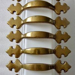 Set of 7 Vintage Pulls, 3 in centers, Antique Brass Amerock # 175 Hardware