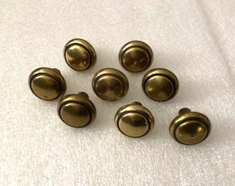 Antique Brass Drawer Knobs Vintage Hardware set of 8