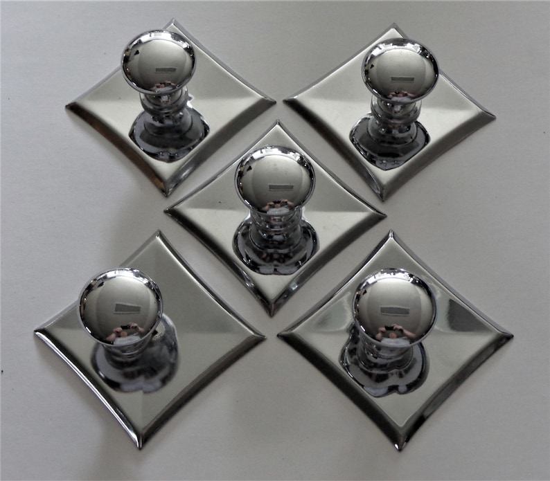 Silver Knobs with Backplates 5 Round Knob & Square Back Plate Etsy