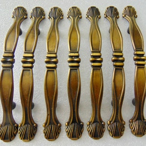 3 inch Cabinet Pulls 7 Vintage Handles Antique Brass