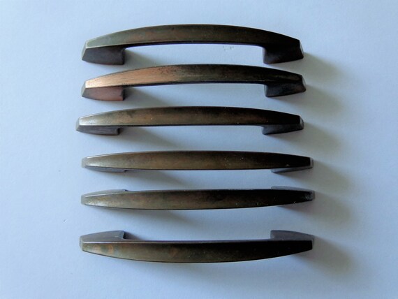 Vintage Modern Copper Pulls 3 Inch Center 6 Sleek Cabinet Etsy
