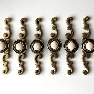 Speckled Cabinet Knobs & Backplates Antique Brass Amerock Set of 6