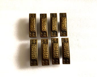 Cabinet Drawer Knobs Antique Brass Colonial Hardware set of 8