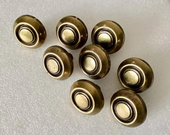 Outlined Drawer Knobs Vintage Antique Brass 728 Hardware Set of 8