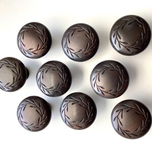 Oil Rubbed Bronze Cabinet Knobs Vine design 1581 Hardware Set of 9