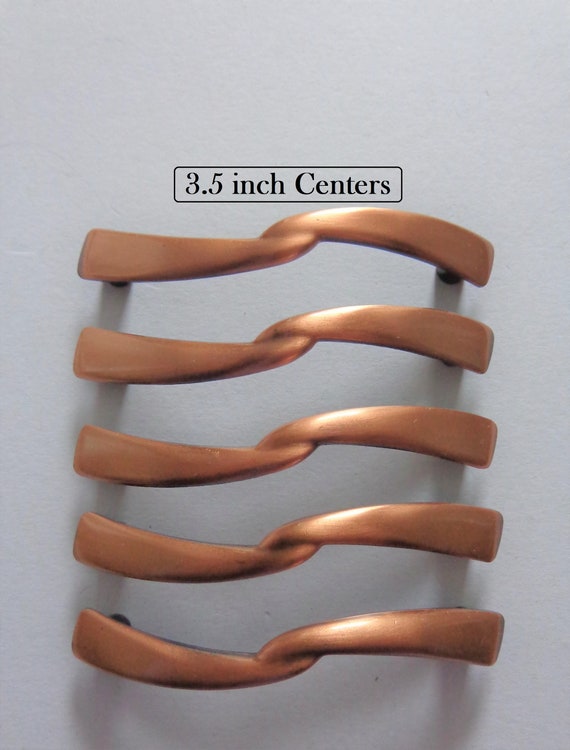 Copper Pulls 3 5 In Centers 5 Cabinet Dresser Drawer Pulls Etsy