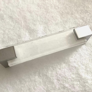 Modern Sietto Pull 5.66 inch CtC Chrome & Glass White and Silver
