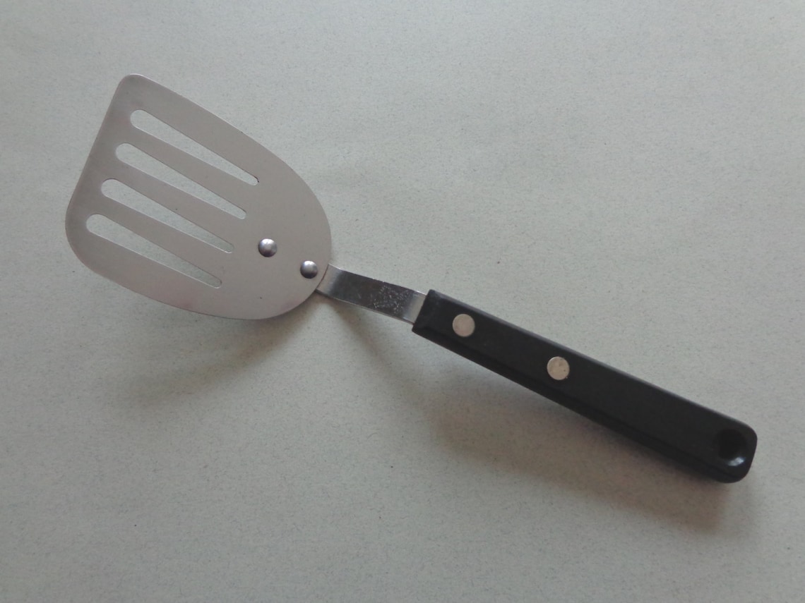 Vintage Ekco Small Slotted Short Spatula Stainless USA Etsy