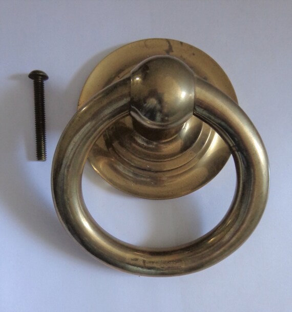 Mid Century Modern Solid Brass Door Knocker Round Plain Etsy