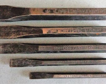 Craftsman Vintage Cold chisels 42975 42974 42973 42972 42971 all WF made in USA