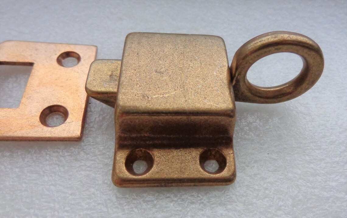 Copper Sash Latches 2 Finger Pull Door Window Latch Spring Etsy