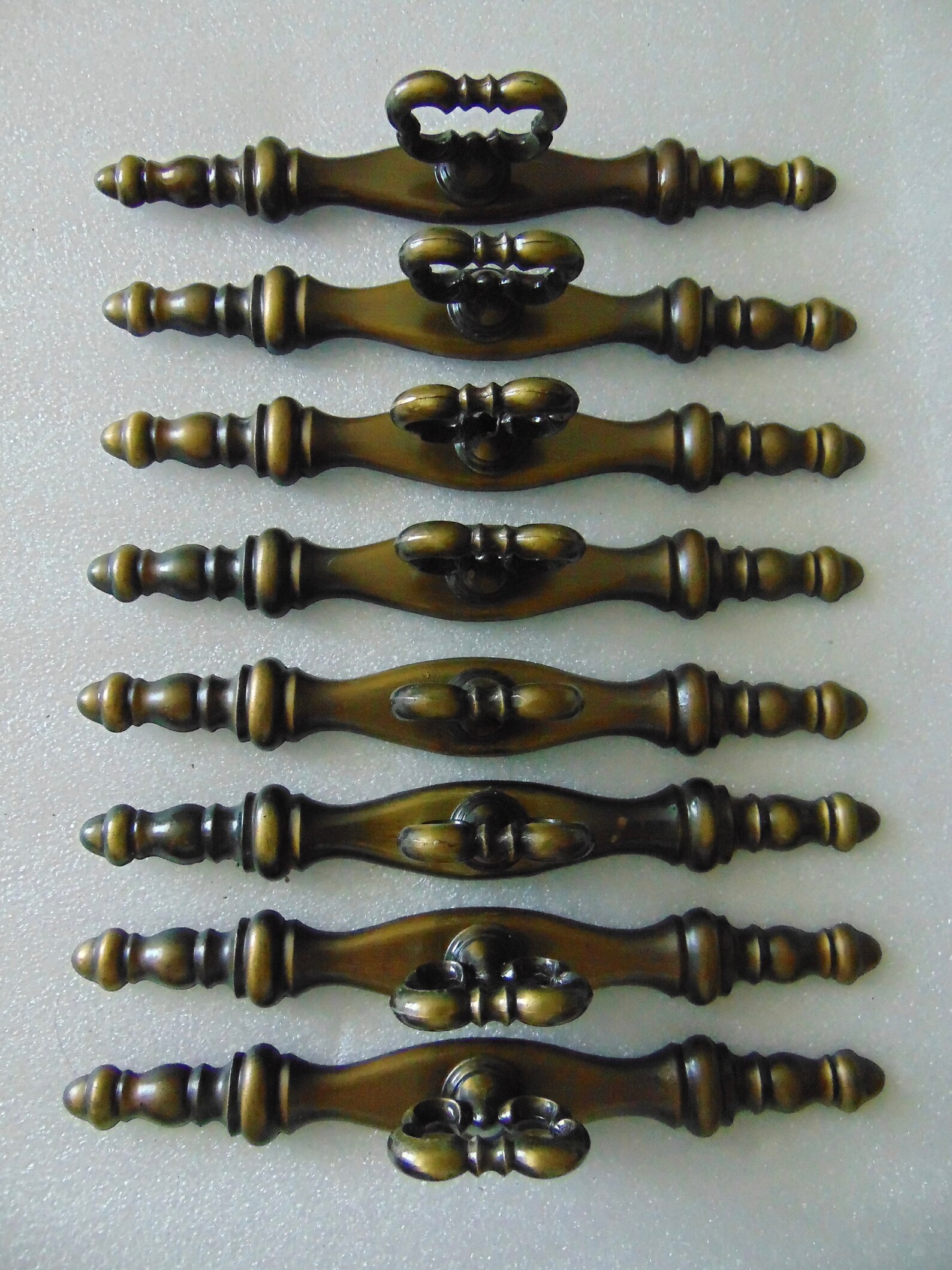 Antique Brass Finger Pull & Back Plate Sets 8 Amerock Ring Etsy