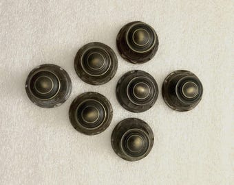 Cabinet Knobs & Back Plates Vintage Amerock Hardware Set of 7