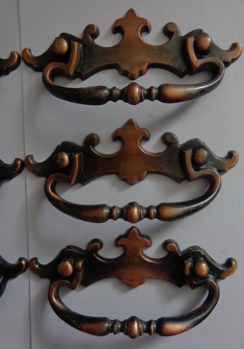 Handles 6 Dresser 3 In Centers Handle Cabinet Antique Copper Faux