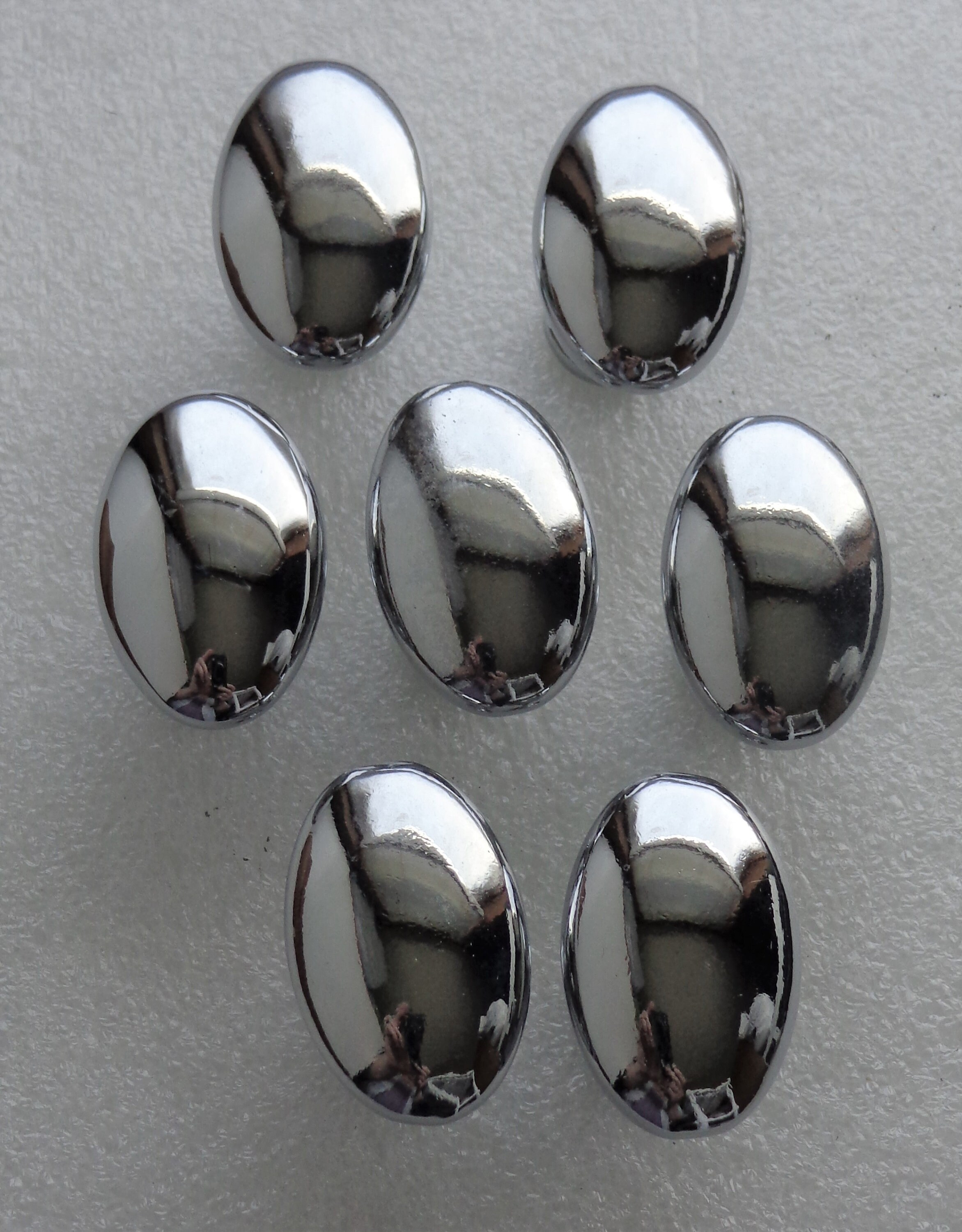 Cromo pulido perillas ovaladas de plata 7 gabinete de plata | Etsy