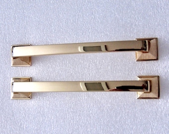 Glossy Brass Cabinet Handles 5 inch CtC Hardware set of 2