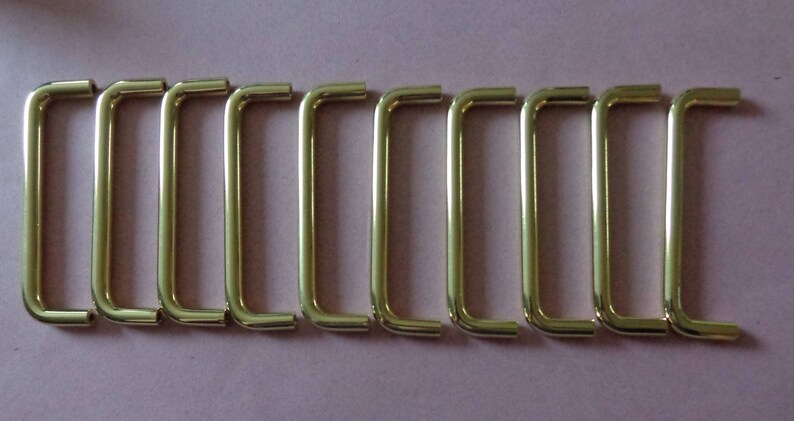 Brass Wire Cabinet Pulls 4 In Centers 10 Steel Gold Color Etsy