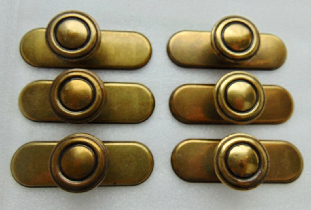 Vintage Antique Brass Knob & Back Plate 6 Worn Dresser Etsy