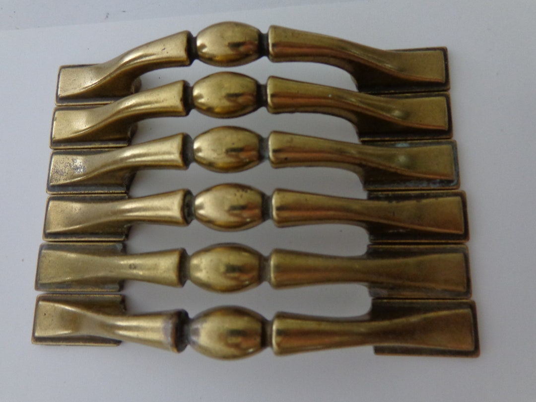 Cabinet Drawer Pulls 3 Inch Ctc Antique Brass Vintage Amerock USA Set ...