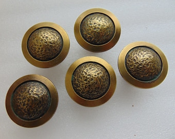 Toadstool Cabinet Knobs Antique Brass Vintage Knob Hardware Set of 5