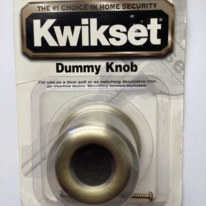 Vintage Kwikset Antique Brass Dummy Door Knob NOS