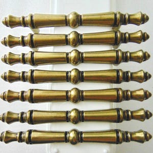 3 inch CTC Handles, 7 Cabinet Antique Brass Pulls, Kitchen Replacement Hardware 283