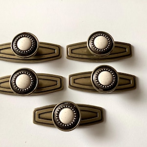 Speckled Cabinet Knobs & Backplates Antique Brass Amerock USA Set of 5