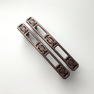 Copper Dresser Pulls 3 inch CtC Vintage JB Hardware Set of 2