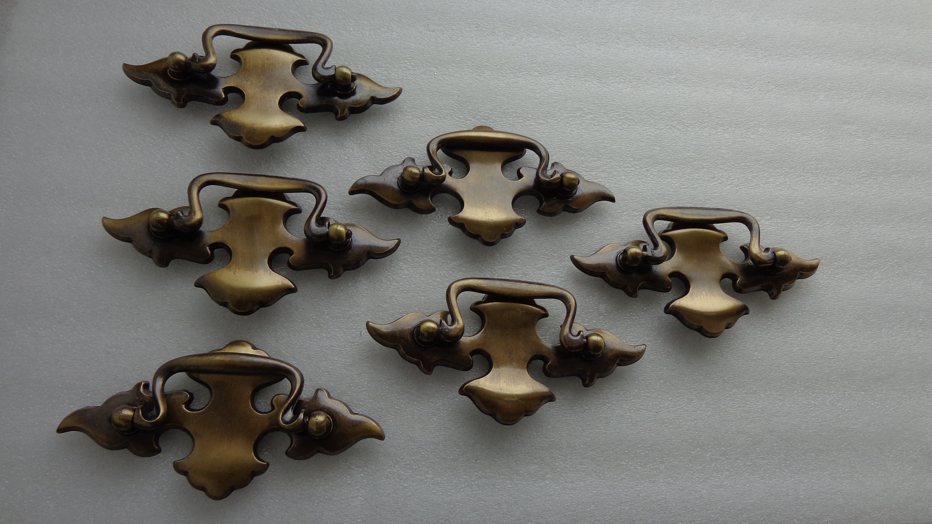 Vintage Traditional Drop Pulls 2.5 inch Center 6 Antique Etsy