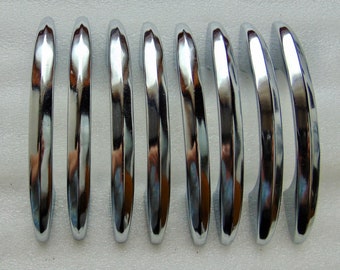 Chrome Drawer Handles 3 inch CtC Vintage Silver Pulls Set of 8