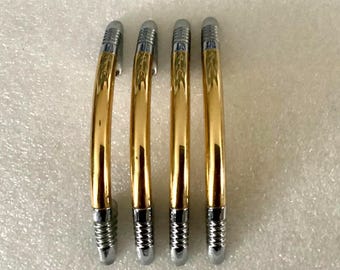 Gold & Silver Cabinet Pulls - Dual 3 in/3.75 in Centers Set of 4