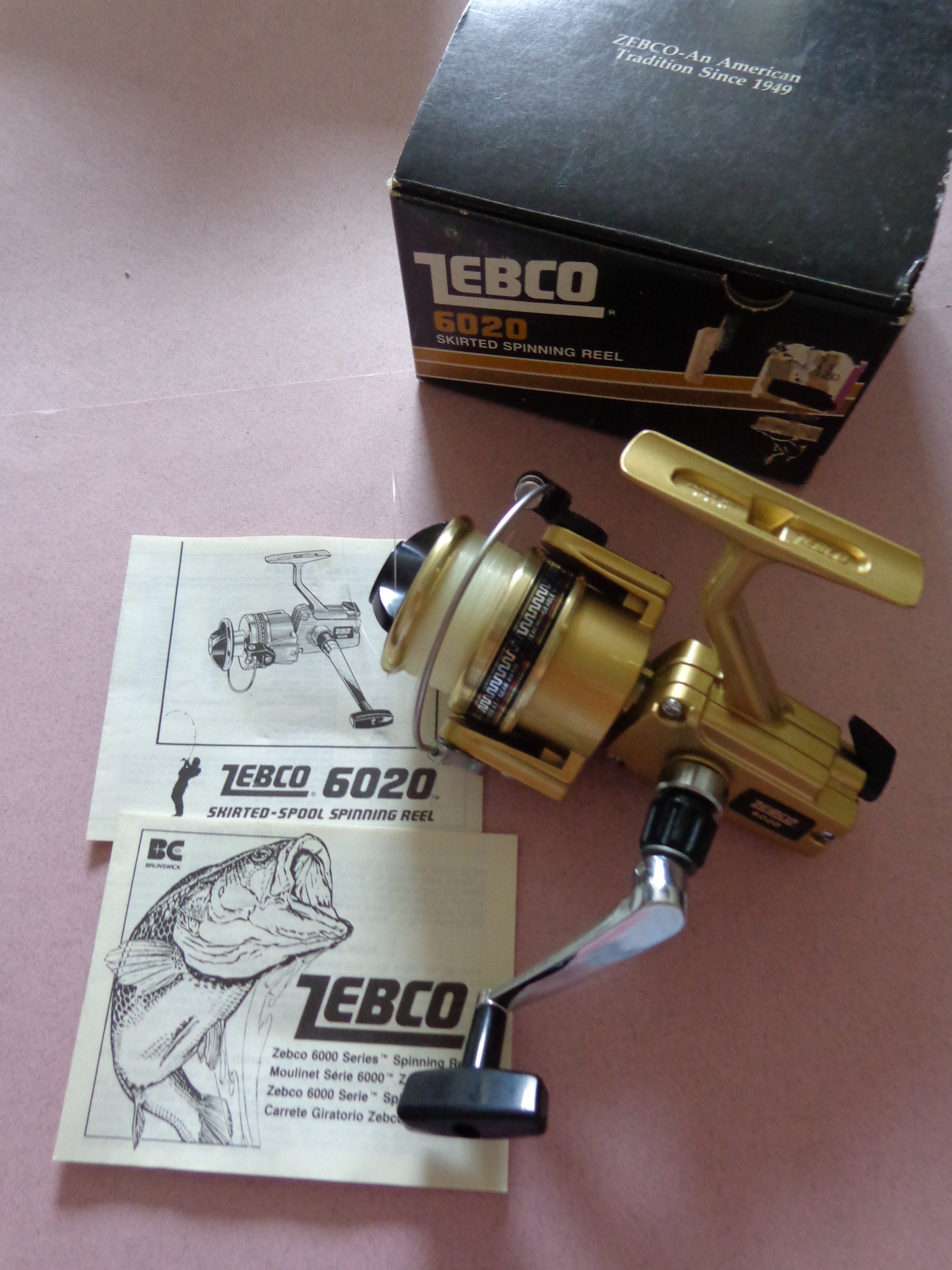 Zebco Fishing Reel, 6020, Skirted Spinning Reel, Left or Right Handed,  Japan, Comes in Original Box 