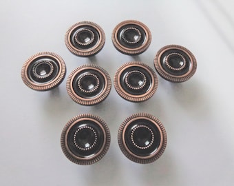 Antique Copper Desk Knobs Vintage 855 Amerock Hardware Set of 8