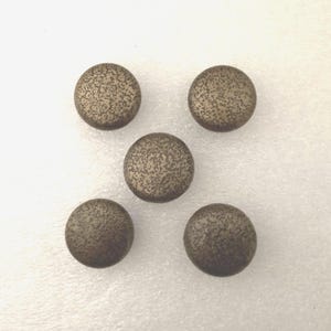 Antique Brass Cabinet Hardware 5 Vintage Round Knobs Gold & Black