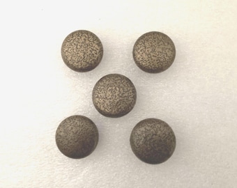 Round Cabinet Door Knobs Antique Brass Hardware Set of 5