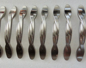 Silver Swirl Twist Handles, 3 in Centers, 10 Gray Dresser Cabinet Door Pulls hardware