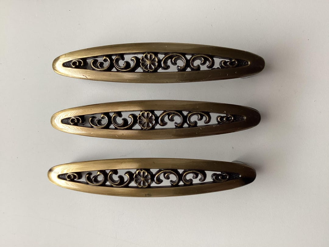 Vintage Cabinet Pulls 3 Inch Ctc Antique Brass Ajax Hardware Set of 3 ...