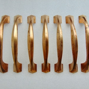 3.5 in Copper Cabinet Pulls Set of 7 Dresser Handles Vintage Hardware