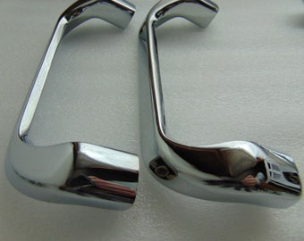 2 Large Silver Chrome Pulls, 5 in Centers, Heavy Duty Hardware