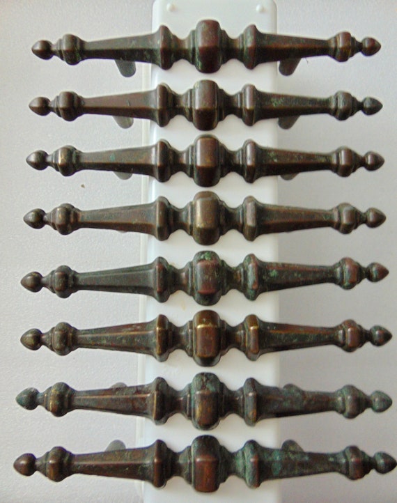 Antique Bronze - Copper Pulls - Handles, 3 inch Centers, 8 Dresser, Cabinet, Drawer, Door Pull - Handle, 7603 Hardware
