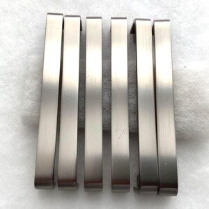 Modern Silver Cabinet Pulls 5 inch CtC Brushed Nickel Hardware set of 6