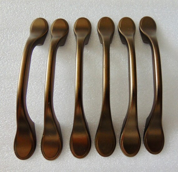 Oil Rubbed Bronze - Copper Pulls - Handles, 3 inch Centers, 6 Modern Dresser, Cabinet, Drawer, Door Pull - Handle, Top Knobs Hardware